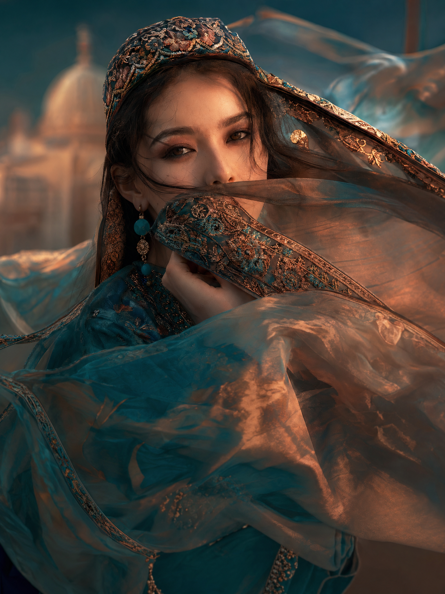 Silk veil portrait